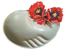 VINTAGE 3D RED FLOWER ASHTRAY HOLLYWOOD REGENCY 50'S/60'S MCM picture