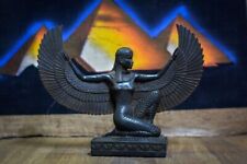 RARE statue Goddess Isis wings black large unique solid stone heavyBC picture