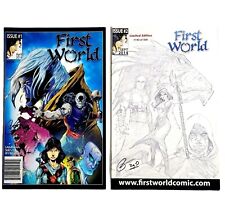 FIRST WORLD #1 & #2 SIGNED COVERS COMIC LOT Chris Campana 2014 VF+/NM- picture