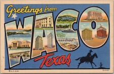 WACO, Texas Large Letter Postcard Multi-View Curteich Linen / Unused c1937 picture