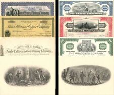 Collection of 6 Mining Stock Certificates and 2 Mining Prints - Dated from 1850' picture