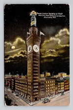 Postcard Bromo Seltzer Building at Night Baltimore Maryland MD, Antique B15 picture