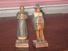 Vintage figurines of Mayflower pilgrims John Alden and Priscilla picture