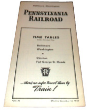 1948 PRR PENNSYLVANIA RAILROAD FORM 35 BALTIMORE TO WASHINGTON PUBLIC TIMETABLE picture