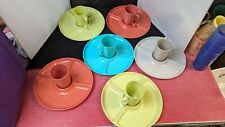 Vintage Gothamware Divided Camping Picnic Outdoor 6 Plates & Cups sets MCM picture