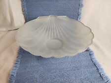 VTG Frosted Glass Seashell Clamshell Large Salad Fruit Serving Bowl Priority picture