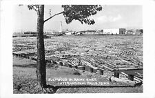Postcard Minnesota International Falls Pulpwood Rainy  Logging lumber 23-1947 picture