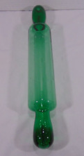 Vintage Green Art Glass Rolling Pin picture