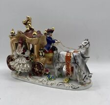 Vintage Dresden Figurine Cinderella Horse-Drawn Carriage Driver, Passenger, 6065 picture