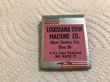 Vintage Matchbook Leo's Bar Louisiana Coin Machine Co New Iberia LA 1-D picture