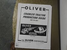 Oliver  Crawler Tractor Production Guide 1957 picture