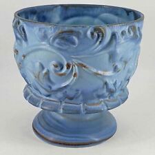 Vintage Mid Century Blue Haeger Periwinkle Matt Glaze Art Pottery Footed Planter picture