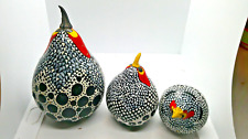 Hand Painted Bird Gourds Folk Art Country Decoration Signed 1994 S. Puccini (3) picture