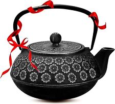 Resveralife Japanese Cast Iron Teapot Black Iron Tea Pot with Infuser picture