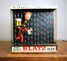 VINTAGE 1960'S BLATZ BEER MOTION SIGN DISPLAY MID CENTURY BAR LIGHT WORKS picture