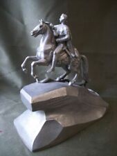 Russian Tsar emperor Peter on horseback USSR russian metal Statue figurine 3266 picture