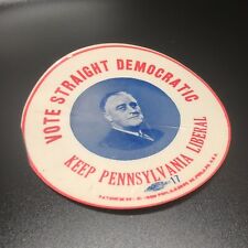 1936 FDR Vote Straight Democratic Keep Pennsylvania Liberal Roosevelt Car Decal picture