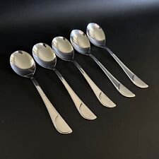 5x VINTAGE MID CENTURY WMF CROMARGAN STAINLESS STEEL CUTLERY TABLE SPOONS picture