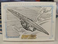 Quotable Star Trek TNG U.S.S. Enterprise-D Sketch Card by Cris Bolson NM 2005  picture