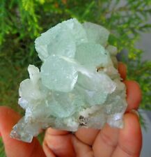 Green Apophyllite Crystals w/ Stilbite On Matrix Minerals Specimen #F56 picture