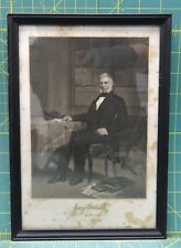 Antique Framed 1862 George Bancroft Alonzo Chappel Photograph Engraving 10¾x7½