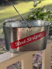 Red Stripe Jamaican Lager Beer Oval Oblong Galvanized Steel Bucket New picture
