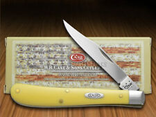 Case xx Knife Slimline Trapper Yellow Delrin Carbon Steel Pocket Knives 00031 picture
