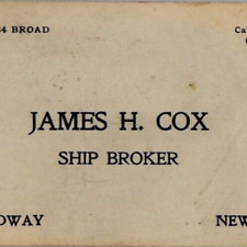 c.1920 James H. Cox Ship Broker Business Card 32 Broadway New York picture