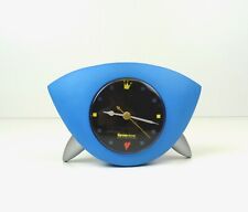 RARE STUNNING POSTMODERN 1980s VINTAGE MEMPHIS AGE BLUE DESK CLOCK BY TIMESTONE picture