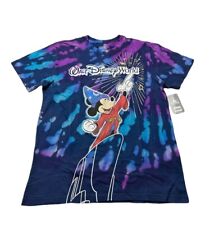 NEW Disney Parks Walt Disney World Sorcerer Mickey Tie-Dye T-Shirt Adult Medium picture
