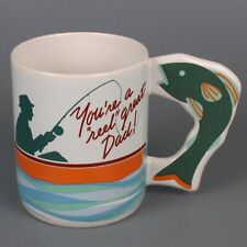 Fathers Day Fishing Coffee Cup Mug YOURE A REEL GREAT DAD Avon Bass fish handle picture