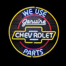 We Use Genuine Parts Lamp Neon Light Sign 24x24 Garage Store Pub Wall Decor picture