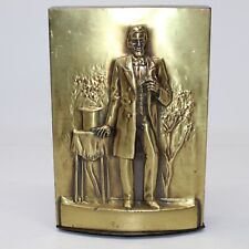 Abraham Lincoln Bookend Heavy Brass Plated Standing 3-D over 5lb & 7