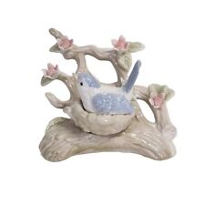 Porcelain Blue Bird On Nest Ceramic Figurine picture