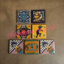 Lot of 7 Vintage Hand Painted Ceramic Tiles 2x2in, 5x5cm picture