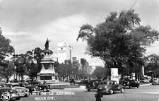 Paseo De La Reforma Mexico City Vintage Cars Vintage RPPC Unposted Postcard picture