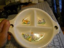 Vintage 3 Compartment Divided Warming Baby Plate. Farm Life Pets. unbranded picture