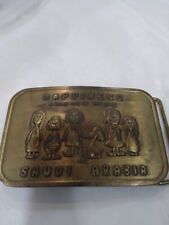 HEAD BEAGLE SNOOPY BELT BUCKLE VINTAGE VERY RARE 1970s TAIWAN BRASS LOOK picture