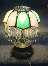 Antique C 1910 Art Nouveau Slag Glass Lamp - Arts & Crafts - RARE COLORS - READ picture
