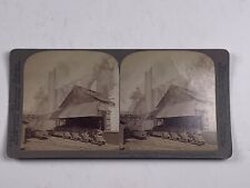Stereoview Photo Red Hot Iron Flowing Blast Furnace Pittsburgh PA  picture