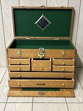 Gorgeous H. Gerstner & Son 8 Drawers Oak Machinist Chest Tool Box Ohio - NICE picture