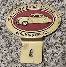 Vintage 1930's 1940's State Farm Mutua Insurance License Plate Topper Metal Sign picture