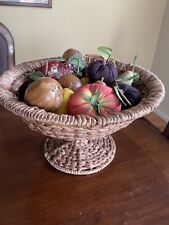 Rattan Woven Centerpiece Bowl, Fruit, Display, Large 14 inches, Anthropology? picture