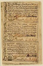 Province of North Carolina Colonial Sheet of 3 Notes dated Dec. 1771 - Paper Mon picture