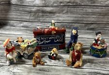 1993 Enesco Penny Whistle Lane Mini Figurines With Lucky Pennies Lot Of 8 picture