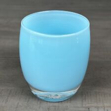 Glassybaby Hand Blown Glass Candle Holder Votive in Sorry Light Blue picture