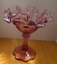Vintage Fenton Dusty Rose Glass Cabage Rose Candy Dish picture