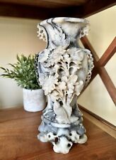 Stunning Antique Carved Stone Vase 10” Tall picture