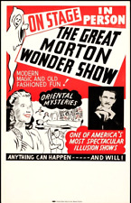 magic poster rolled GREAT MORTON WONDER SHOW 1950s 14x22 William 