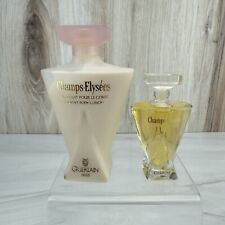 Vintage Set GUERLAIN CHAMPS-ELYSEES  Parfume + Radiant Body Lotion & Mini Bottle picture